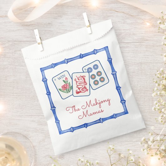 Waterverf Mahjong Tegels & Bogen behuizing Bedankzakje (Geknipt)