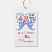 Waterverf Mahjong Tegels & Bogen behuizing Cadeaulabel (Voorkant)