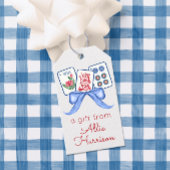 Waterverf Mahjong Tegels & Bogen behuizing Cadeaulabel