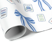 Waterverf Mahjong Tegels & Bogen Cadeaupapier (Rol Hoek)