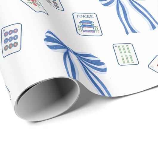 Waterverf Mahjong Tegels & Bogen Cadeaupapier (Rol Hoek)