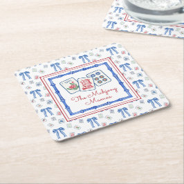 Waterverf Mahjong Tegels & Bogen Party Kartonnen Onderzetters