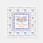 Waterverf Mahjong Tegels & Bogen Party Servet (Voorkant)