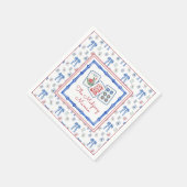 Waterverf Mahjong Tegels & Bogen Party Servet (Hoek)