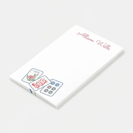 Waterverf Mahjong Tegels gepersonaliseerd Post-it® Notes (Schuin)