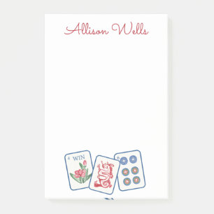 Waterverf Mahjong Tegels gepersonaliseerd Post-it® Notes