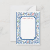 Waterverf Mahjong Tegels Partij Notitiekaartje (Voorkant)