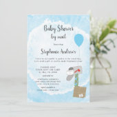 Waterverf Mailbox Boy Baby shower per post Kaart (Staand voorkant)