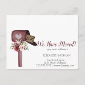 Waterverf mailbox Flowers We hebben verplaatst Aankondigingskaart (Voorkant)