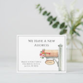 Waterverf Mailbox met Flowers Briefkaart (Staand voorkant)