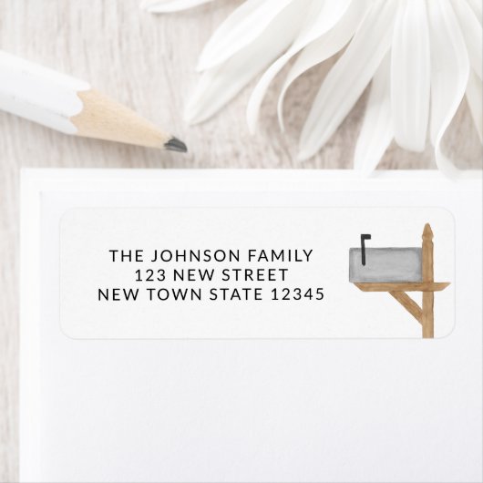 Waterverf Mailbox Retouradres Etiket (Insitu)