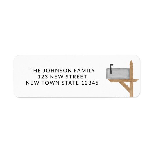 Waterverf Mailbox Retouradres Etiket (Voorkant)