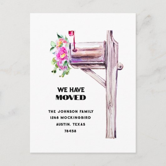 Waterverf Mailbox We hebben de aankondiging verpla Briefkaart (Voorkant)