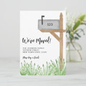 Waterverf mailbox We zijn verhuisd Aankondiging (Staand voorkant)