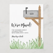 Waterverf mailbox We zijn verhuisd Aankondigingskaart (Voorkant)