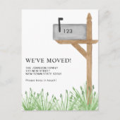 Waterverf mailbox We zijn verhuisd Aankondigingskaart (Voorkant)