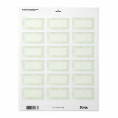 Waterverf Mailing Label, Mint Groen Etiket (Full Sheet)