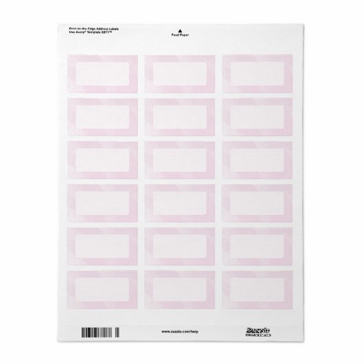 Waterverf Mailing Label, roze Etiket (Full Sheet)