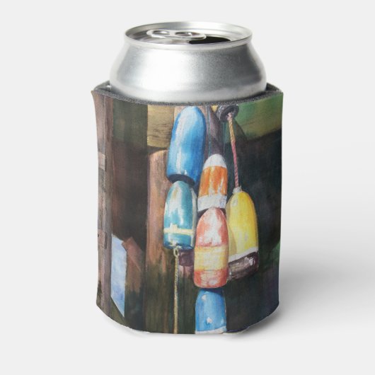 Waterverf Maine Kreeft Boei Kust Koelbox Blikjeskoeler (Blikje Achterkant)