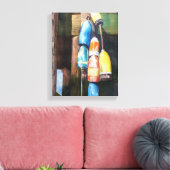 Waterverf Maine Lobster Buoy Coastal Canvas Afdruk (Insitu (Woonkamer))