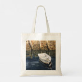 Waterverf Maine Rowboot Harbor Skiff Tote Bag (Achterkant)