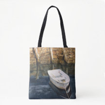 Waterverf Maine Rowboot Harbour Kusthaven Canvas t