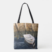 Waterverf Maine Rowboot Harbour Kusthaven Canvas t Tote Bag (Achterkant)