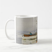 Waterverf Maine Vist Oranje grijs Koffiemok (Links)