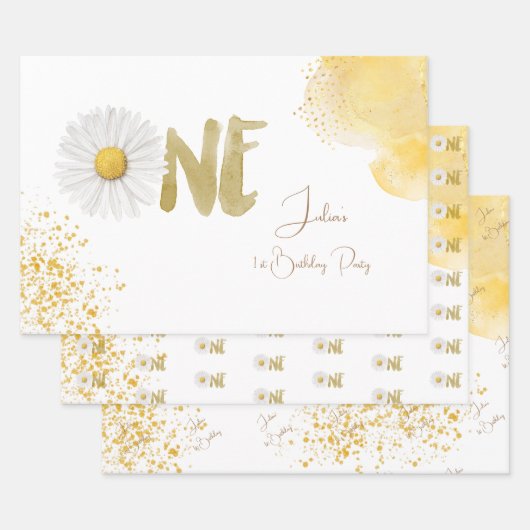 Waterverf maisy first Birthday Inpakpapier Vel (Set)