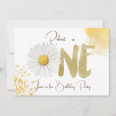 Waterverf maisy first Birthday Invitation Kaart (Voorkant)