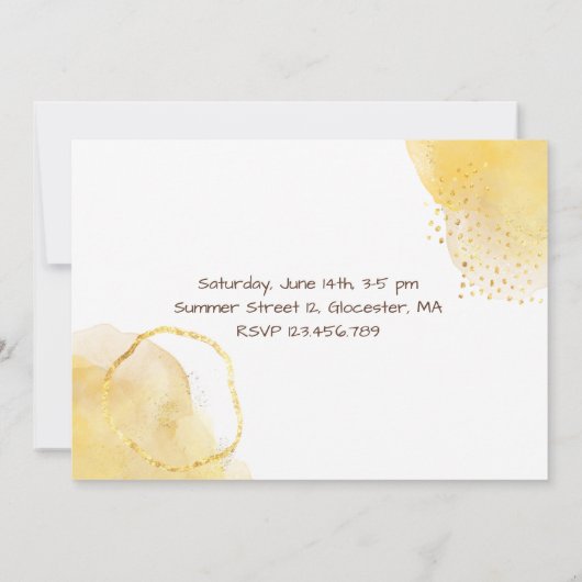 Waterverf maisy first Birthday Invitation Kaart (Achterkant)