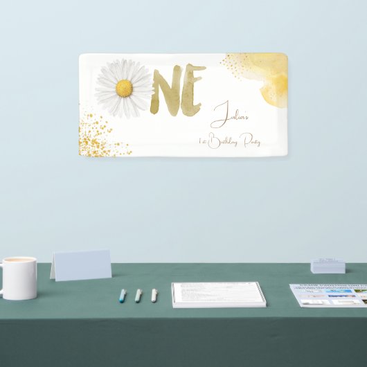 Waterverf maisy first Birthday Spandoek (Beurs)