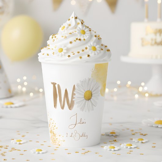 Waterverf maisy tweede verjaardag papieren bekers