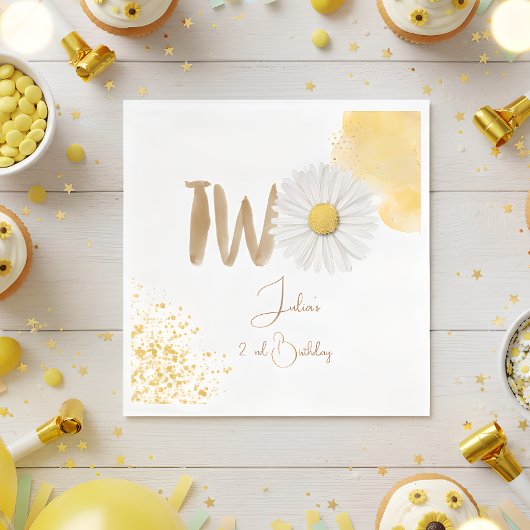 Waterverf maisy tweede verjaardag servet