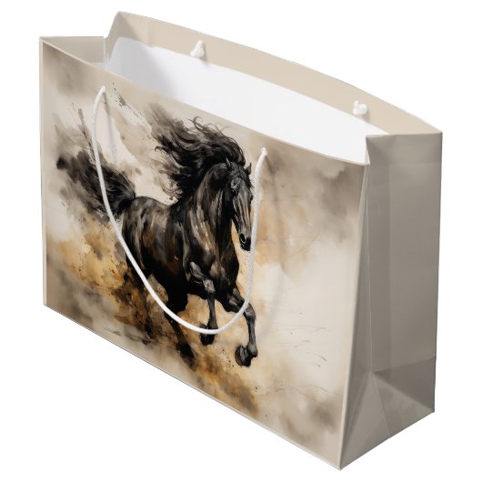  Waterverf Majestic Black Hengst Groot Cadeauzakje (Achterkant Gekanteld)