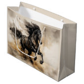  Waterverf Majestic Black Hengst Groot Cadeauzakje (Voorkant Gekanteld)