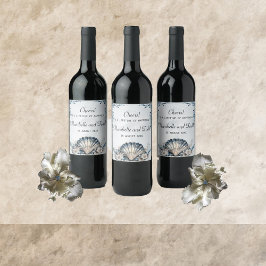 Waterverf Majestic Mia Wedding Wine Label Wijn Etiket