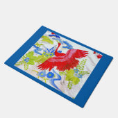 Waterverf Majestic Swan in Clouds Wings Spread Deurmat (Schuin)