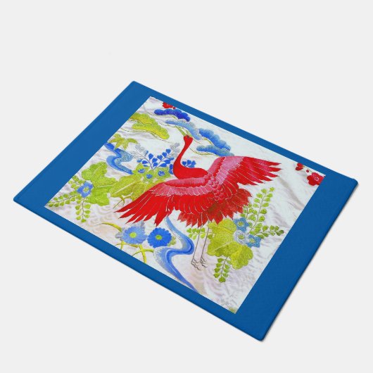 Waterverf Majestic Swan in Clouds Wings Spread Deurmat (Schuin)