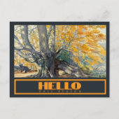 Waterverf majestueuze eikenboom in de Herfst Briefkaart (Voorkant)