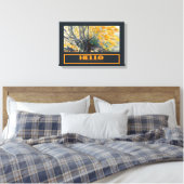 Waterverf majestueuze eikenboom in de Herfst Canvas Afdruk (Insitu (Slaapkamer))