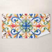 Waterverf majolica badhanddoek (Badhanddoek)