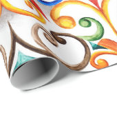 Waterverf majolica cadeaupapier (Rol Hoek)