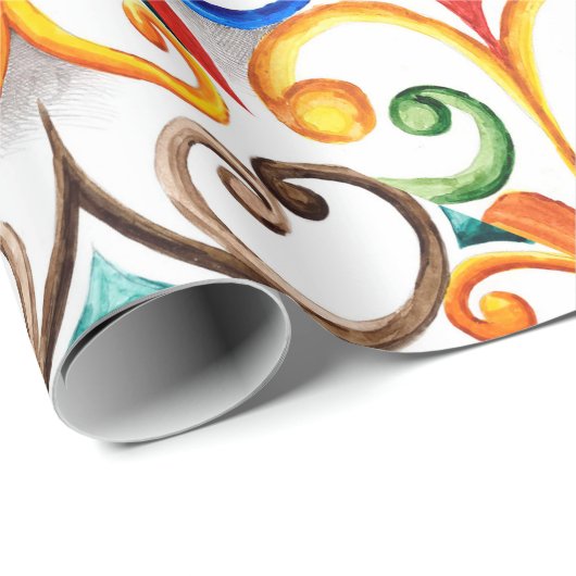 Waterverf majolica cadeaupapier (Rol Hoek)