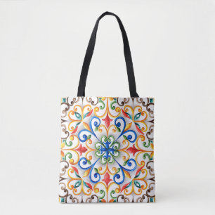 Waterverf majolica tote bag