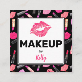 Waterverf Make-up Artiest Glam Square Visitekaartj Vierkante Visitekaartje