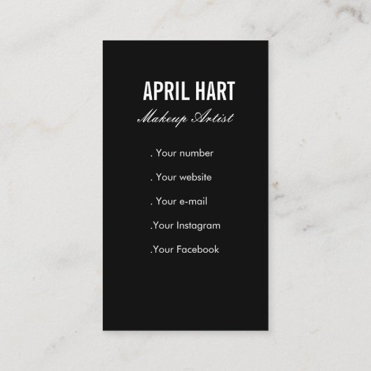 Waterverf make-up artist Visitekaartjes (Achterkant)
