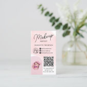 Waterverf make-up logo Qr code 2 foto's Visitekaartje (Staand voorkant)