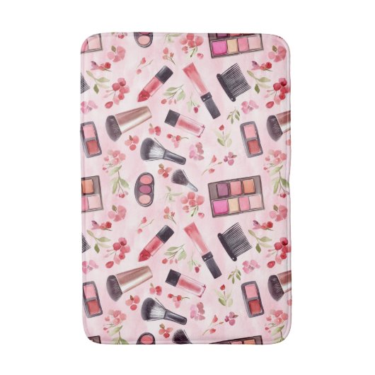 Waterverf make-up schoonheidspatroon met bloemen badmat (Voorkant Verticaal)