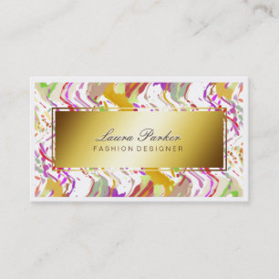 Waterverf Makeup Artist Hair Stylist Roze goud Visitekaartje